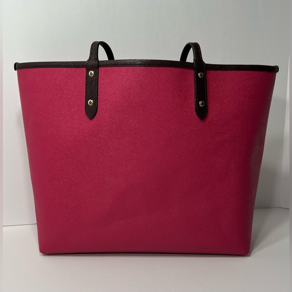 Coach Reversible City Tote Bag w/ Matching Pouch - pink/maroon - Picture 12 of 16